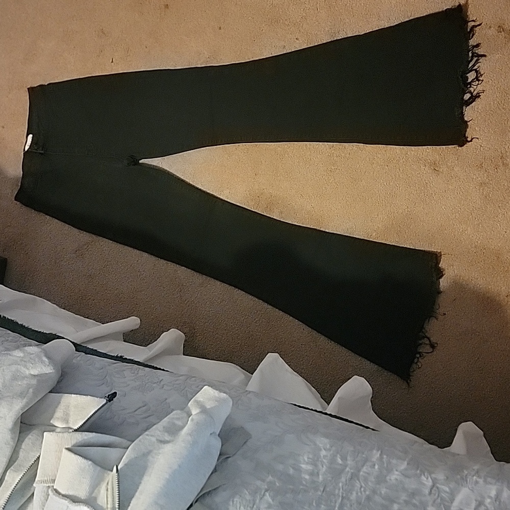 Long wide leg black jeans
